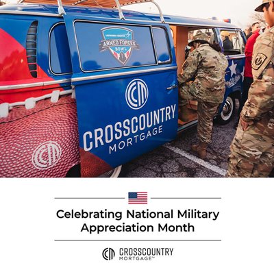 Military personnel climbing into the CCM van at a Browns game